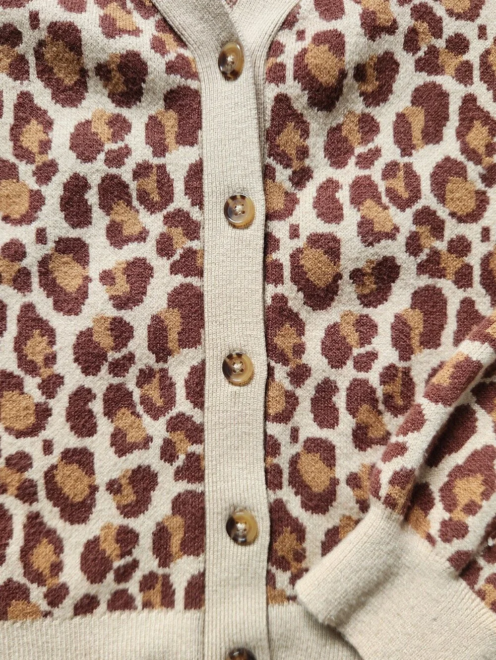 Rachel Zoe Leopard Chic Button Down Girls Cardigan Sweater Size Large